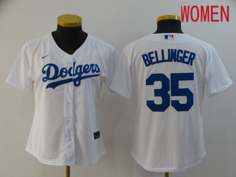 Women Los Angeles Dodgers #35 Bellinger White Game Nike MLB Jerseys->women mlb jersey->Women Jersey